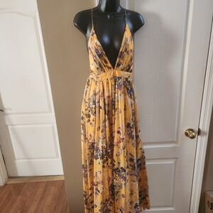 The Vintage Shop Yellow Floral Maxi Dress